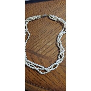 Vintage Freshwater Pearl Necklace Triple Strand Approx 18"
